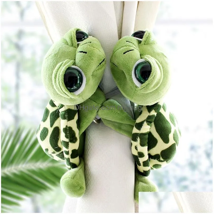 Curtain Poles Curtain Poles 2Pcs Big Eyes Turtle Holder Strap S Children Room Decoration Accessories Holdback Hook Drop Delivery Home Dhun6