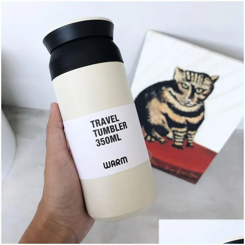 YIHAO 350ML High Quality Japanese Harajuku Double Wall Stainless Steel Thermoses Vacuum Flasks Thermal Insulation Cup Y200107