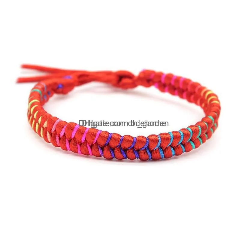 charm bracelets nepal boho hand weave braided for women bohemian vintage colorf cotton string rope ethnic bangle wristband friend je