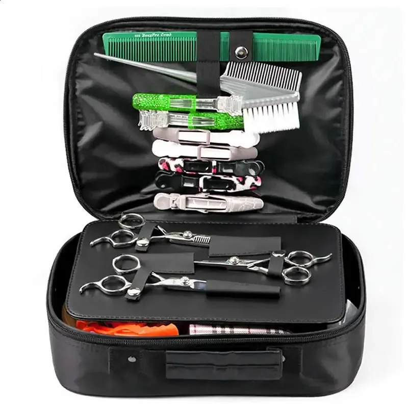 Other Hair Cares Barber Hair Scissor Salon Bag Professional Hairdressing Tools Large Portable Storage Case 231116