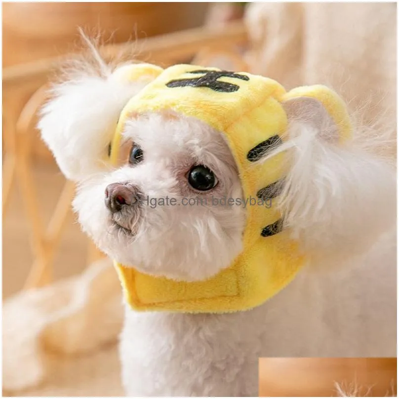 Cat Costumes Cute Pet Headwear Cartoon Cat Headgear Soft Hat Funny Dog Disguise Headdress Cross-Dressing Party Selling Supplies Drop D Dhvje