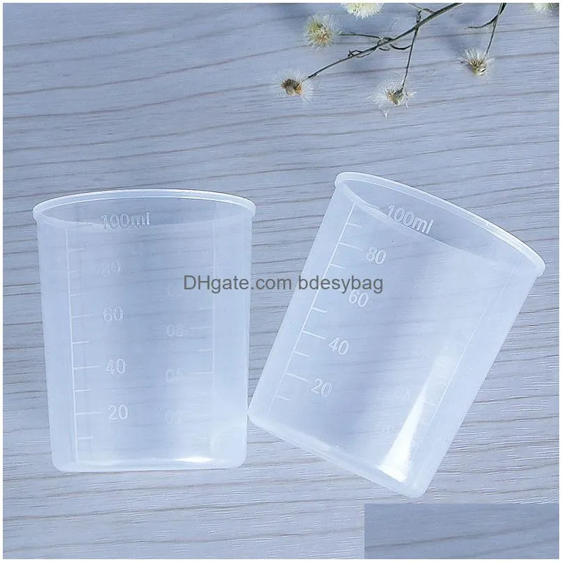 Measuring Tools 30-100Ml Plastic Transparent Graduated Measuring Cups Kitchen Liquid Measure Jug Cup Container Drop Delivery Home Gard Dhenw