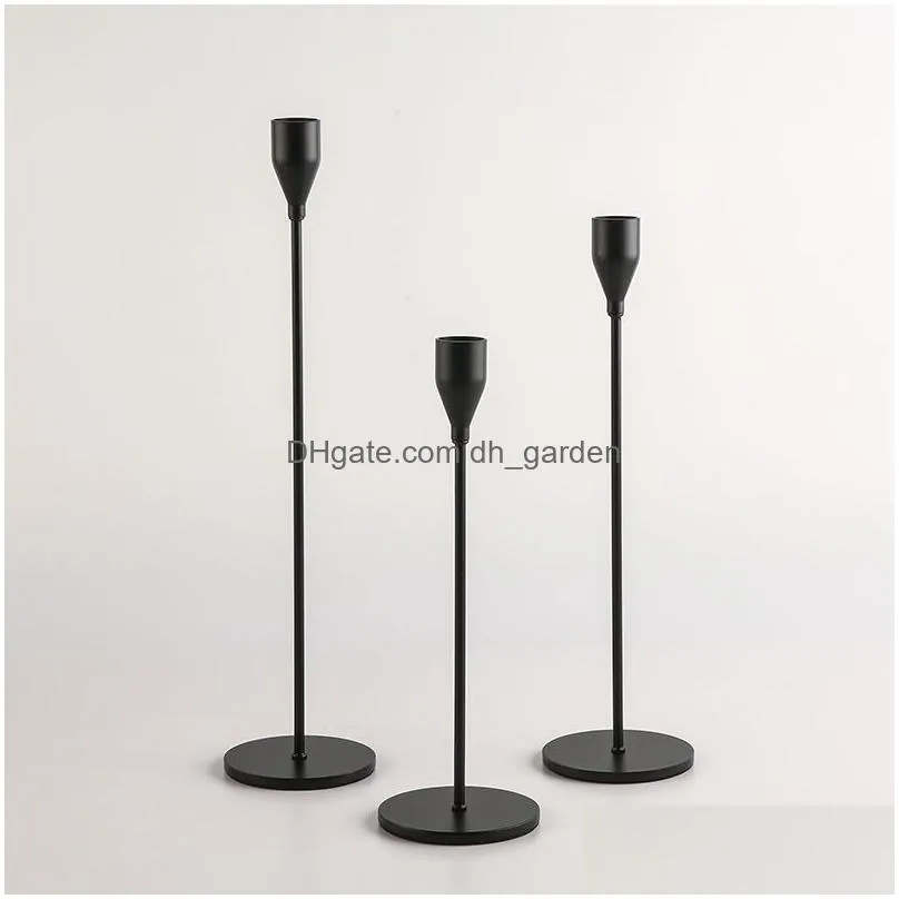 iron candle holders vintage metal ornaments wedding table candlestick romantic home decoration