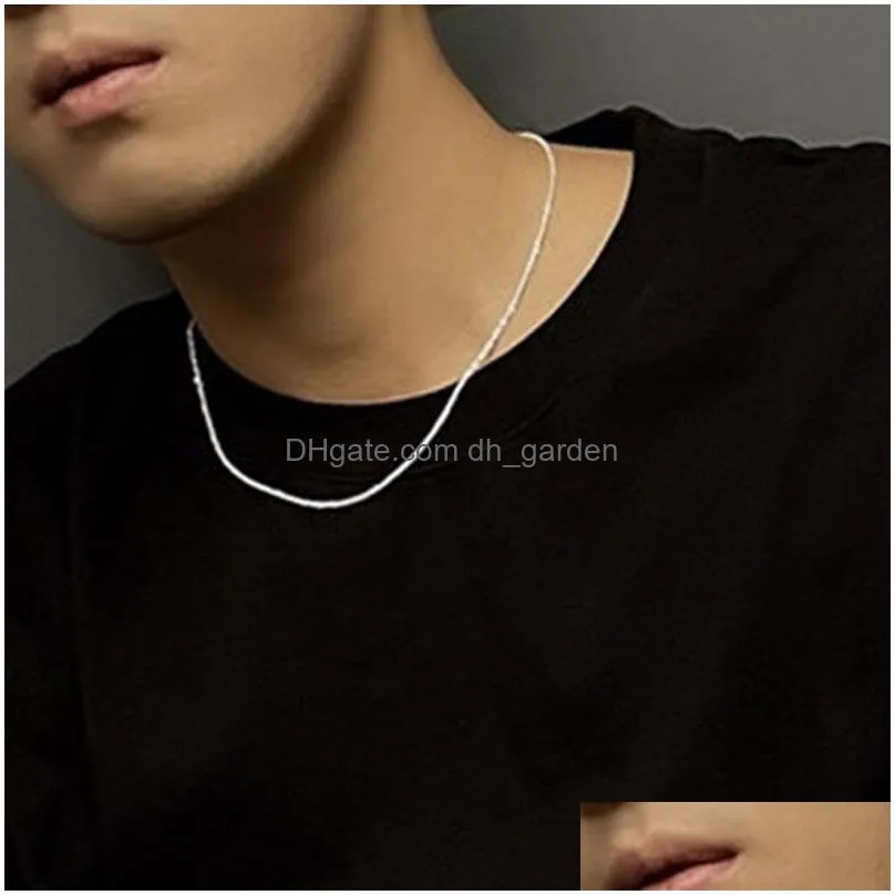 Chains Sparkling Sier Color Choker Necklace For Women Elegant Clavicle Chain Party Wedding Collar Jewelry Drop Delivery Jewe Dhgarden Otihm