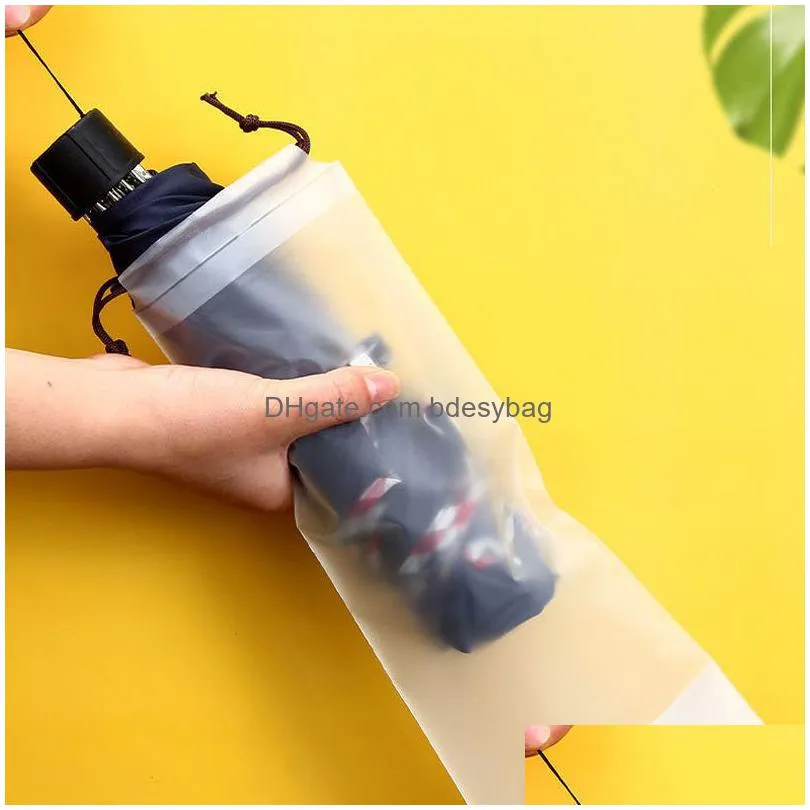 plastic bag matte translucent umbrella storage bag reusable portable umbrella drawstring storage cover home storage organizer lx5400