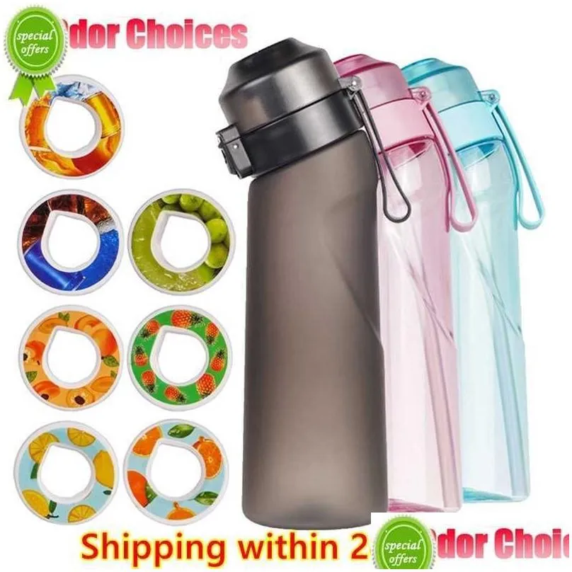 650ml brief style water cup air flavored sports water bottle suitable for outdoor sports fitness fashion fruit flavor water bottle scent