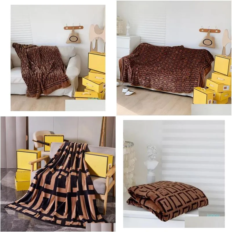 Blankets Designer Home Throw Tide Letter Mtifunction Portable Blanket Outdoor Travel Car Sofa Chair Blankets Delicate Gift 14 Drop Del Dhmy6