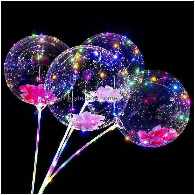 bobo balloons transparent led up balloon novelty lighting helium glow string lights for birthday wedding outdoors event christmas party decorations