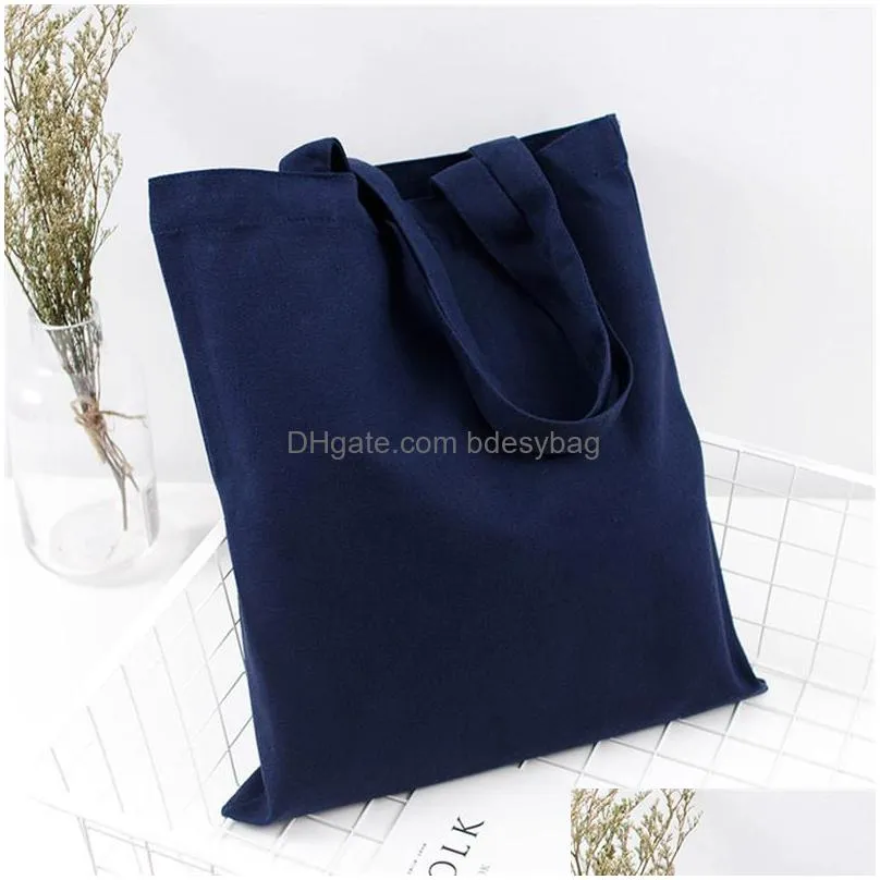 colorful blank pattern canvas shopping bags eco reusable foldable shoulder bag handbag tote cotton tote bag wholesale custom logo