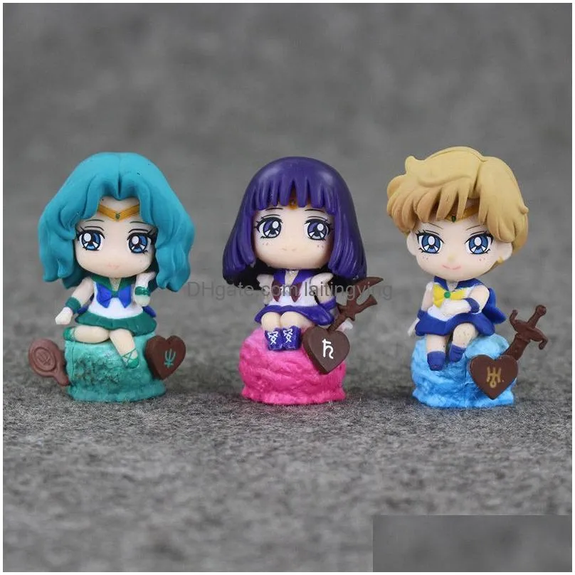 6pcsset anime action figure toy small lady mercury mars jupiter venus uranus neptune saturn pvc model doll x05031597122