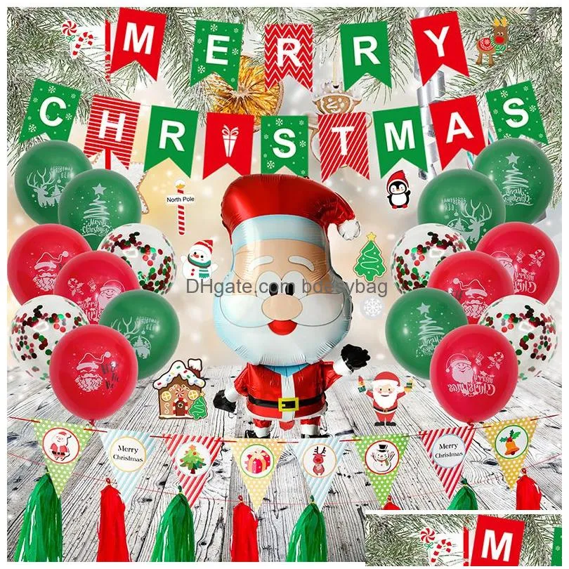 Other Event & Party Supplies Christmas Decorations Party Balloons Set Red Green Arch Kit Gift Cane Foil Balloon For Home Wedding Decor Dhehd