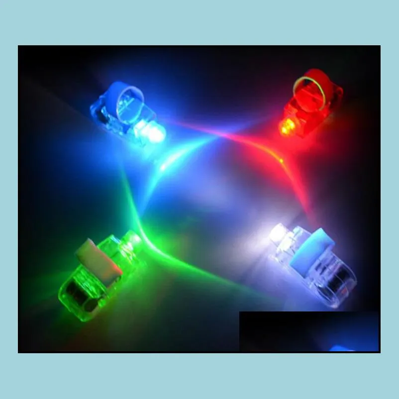 fun finger lights led beams laser rings raves neon glow lamps party birthday chistmas disco props festive favor evernt supplies 4color