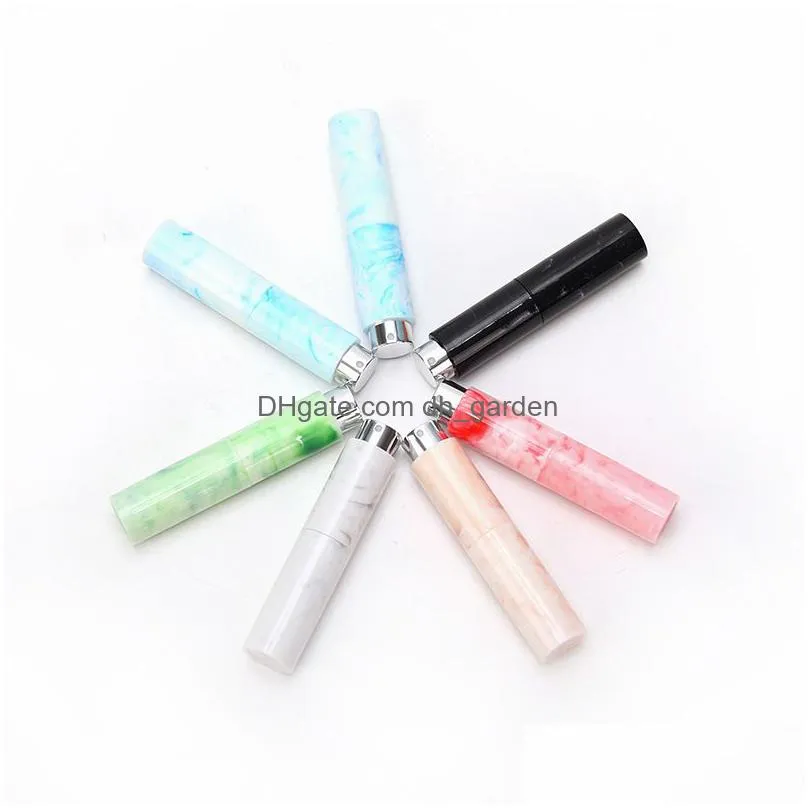 10ml marble pattern rotary perfume bottle glass essential oil spray bottle portable empty cosmetic bottles