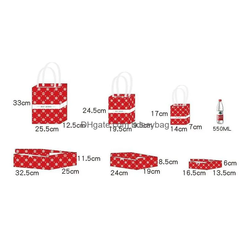 christmas gifts bag paper square tote bag christmas stockings decorations home santa sacks christmas gift box ct0275