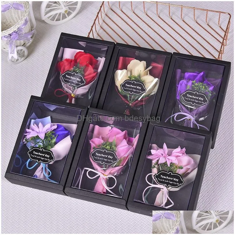 Decorative Flowers & Wreaths Mini Artificial Soap Roses Carnation Flower Bouquet Flores Plant Birthday Christmas Wedding Valentines Da Dhvib