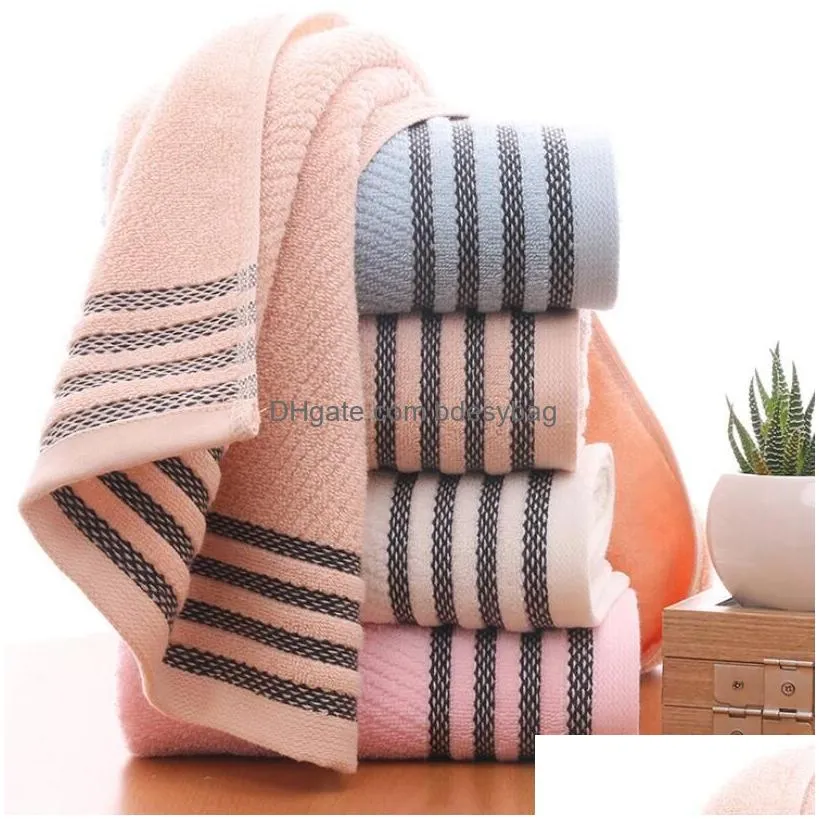 Towel Cotton Soft Absorbent Cleansing Towel Bamboo Fiber Home Wash Towels For Adts Face Thick Bathroom Drop Delivery Home Garden Home Dheqf