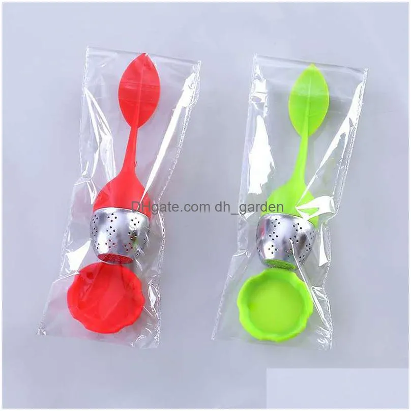 silicone teas infuser tools creative leaves stainless steel tea strainer reusable filter diffuser home kitchen accessories