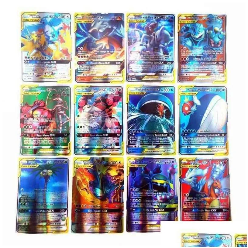 card games 100pc 1 pack flash card pokmon collection board game random gifts for children y1212270j drop delivery toys puzzles dhs54