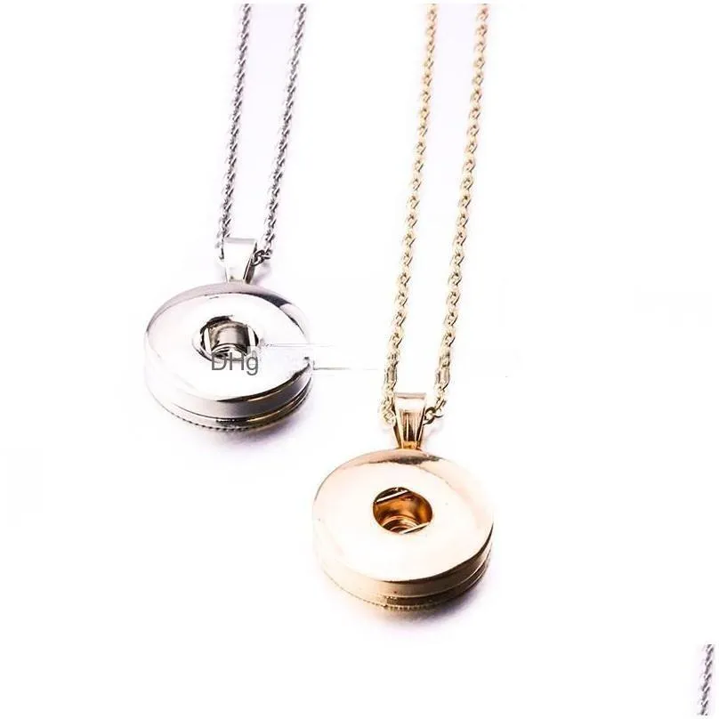 silver plated 12mm 18mm snap button necklace necklace for women ginger snaps buttons jewelry