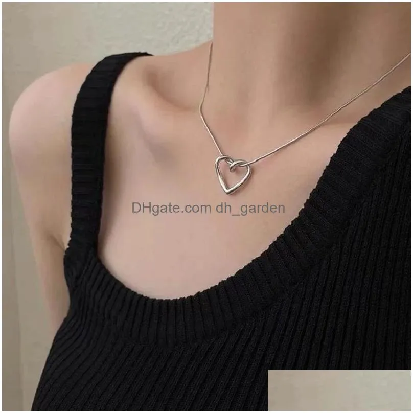 Chains Vintage Metal Heart Neck Chains Choker Grunge Necklaces For Women Egirl Cosplay Aesthetic Accessories Jewelry Drop De Dhgarden Ot5Zh