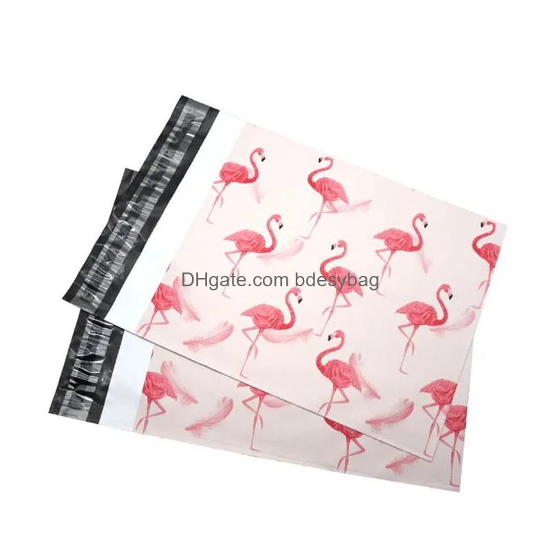 flamingo poly mailer adhesive envelopes bags courier gift flamingo bag plastic mailing gift toys boxes packaging bag lx1833