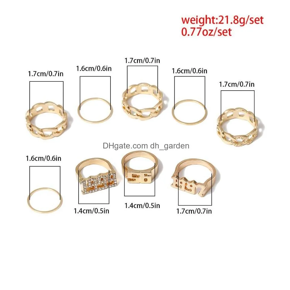 Band Rings Ingemark Luxury Crystal Infinity Rings Set For Women Girls Twisted Ring Couple Gold Color Engagement Wedding Jewe Dhgarden Otgph