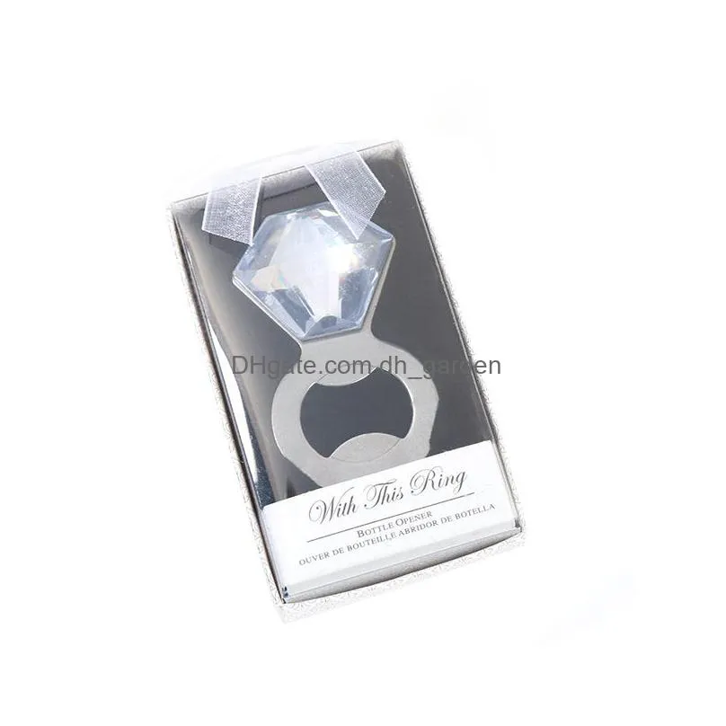 creative diamond ring opener kitchen tool stainless steel beer bottle opener wedding gift