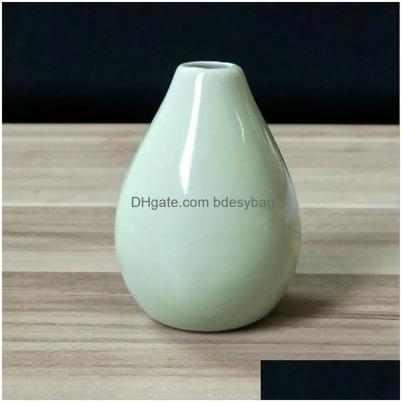 Vases Creative Home Decoration Small Ceramic Vases Modern Simple Living Room Decor Dry Flower Decorative Items Ornament Mini Vase Drop Dh7Uj