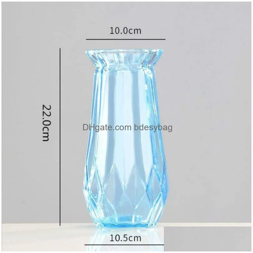 Vases Geometric Flower Glass Vases Origami Arranging Green Plants Hydroponic Device Nordic Vase Decoration Drop Delivery Home Garden H Dhkmd