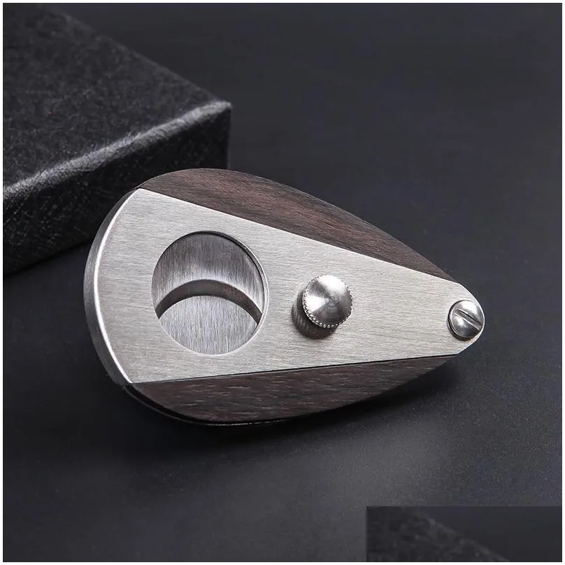 wooden stainless steel cigar cutter cigar accessories fan cut cigar scissors smoking gift set accessories tools cigar cutter pliers