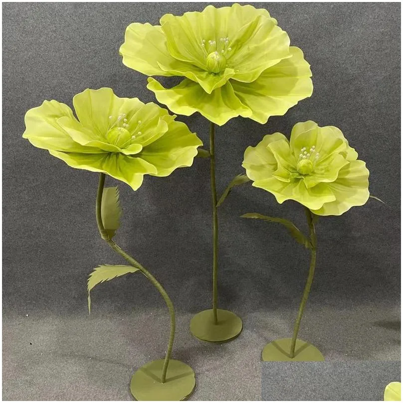 faux floral greenery wedding paper flower pvc pipe iron base flower shelf wedding stage road lead fake flowers decoration home ornaments window props