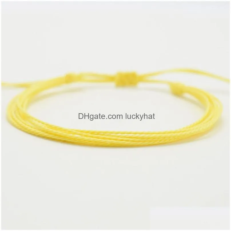Other Bracelets Bohemian Hand Woven Bracelet Color Dcord Wax Thread Fashion Accessories Drop Delivery Jewelry Bracelets Dhecy