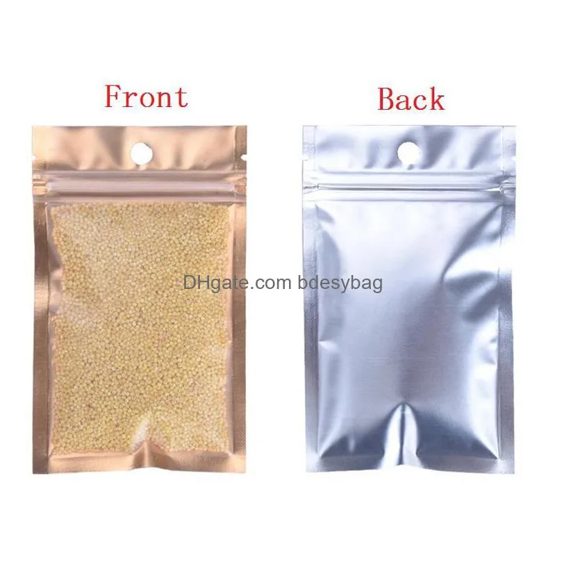 one side clear plastic bag gold inlay aluminum foil bag coffee herbal tea packaging pouch hot edc bag wholesale lx1937