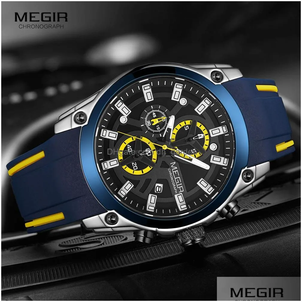 Wristwatches Mens Military Sport Watches Men Waterproof Fashion Blue Sile Strap Wristwatch Man Luxury Top Brand Luminous Dro Dhgarden Otwsa