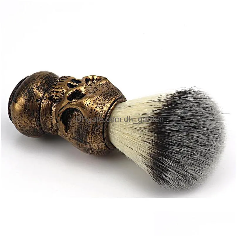 creative skull resin beard brushes mens household cleansing brush facial care beauty tools