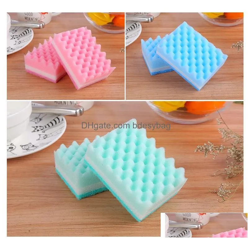 Sponges & Scouring Pads Cleaning Sponges Pads Kitchen Cleanings Tool Home Essential Color Random Household Wave Sponge Drop Delivery H Dh0Xl