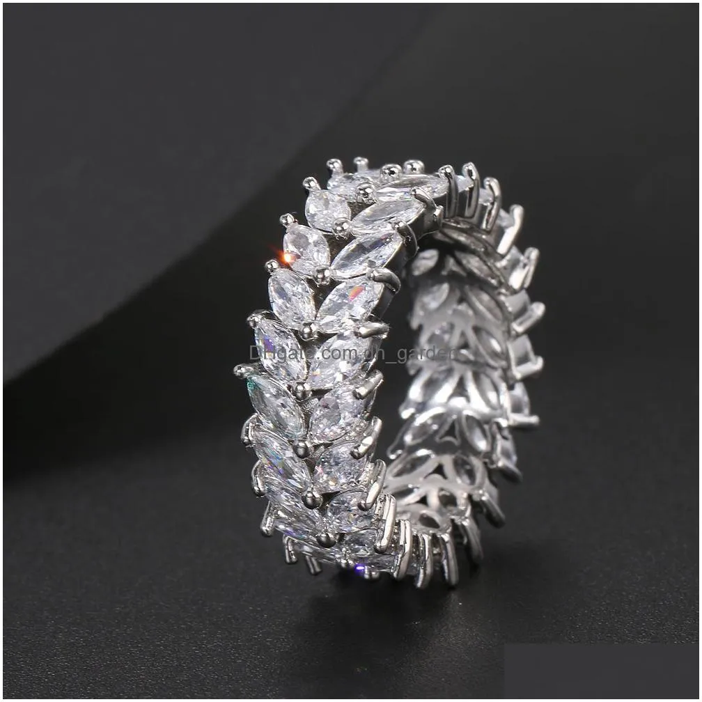 Band Rings Fashion Luxury Cubic Zirconia Engagement Rings For Women Marquise Crystal Wedding Ring Party Jewelry Gift Drop De Dhgarden Othmx