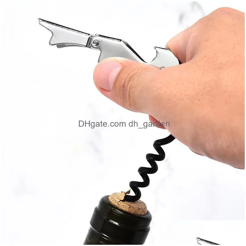 stainless steel beer bottle opener knife pull tap double hinged multifunctional wine corkscrew kitchen tools creative gift