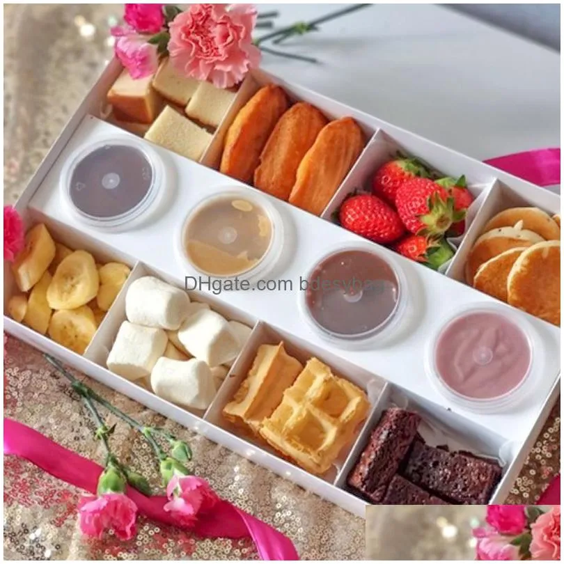 8/10 gird large cake candy fruit box catering package plate box snack plate boxes wholesale lx5439