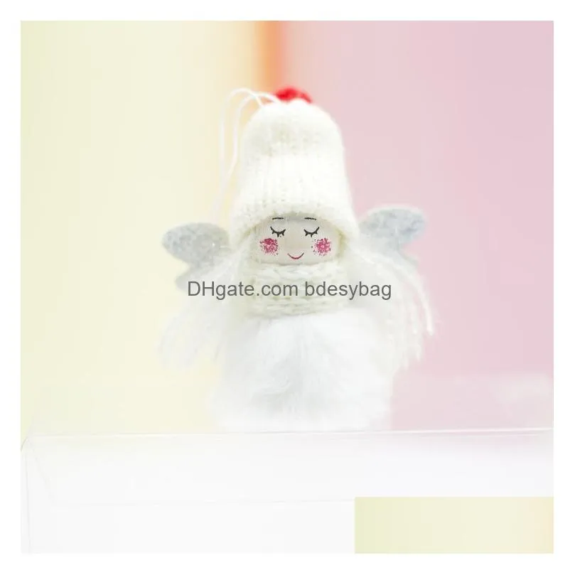 Christmas Decorations Creative Lovely Angel Girl Plush Doll Pendant Kids Xmas Gift Toy Christmas Tree Ornaments Window Display Party D Dh83G