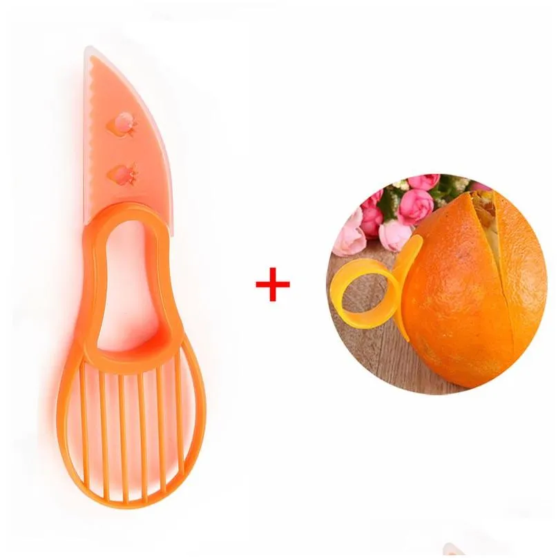 3 in 1 avocado slicer vegetable tools shea corer butter fruit peeler cutter pulp separator plastic knife kitchen gadgets