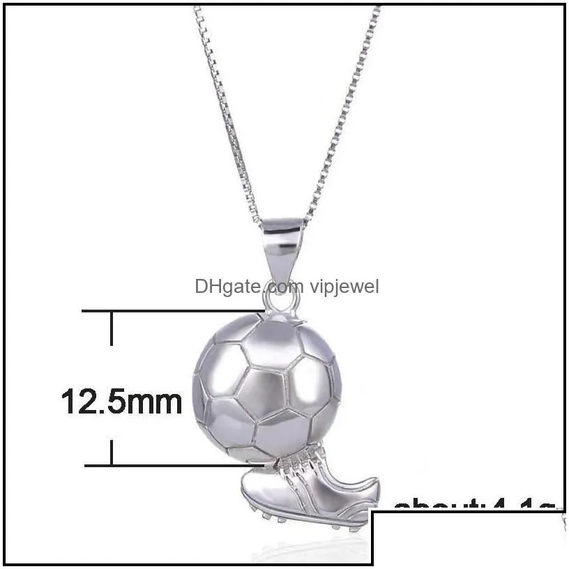 Pendant Necklaces Fashion Sports Football For Boy Men Gifts Soccer Ball Necklace Jewelry Drop Delivery Pendants Otu8S