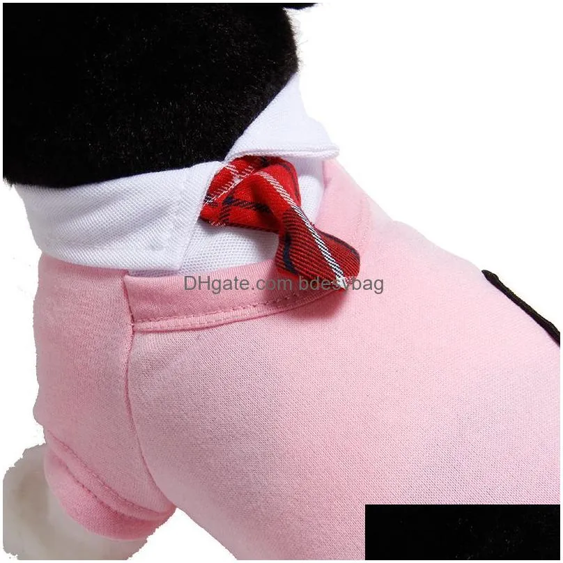 Dog Apparel Pet Clothes Puppy Dog Apparel Costume Uniform Dresses Suit Clothing For Small Dogs Couple Drop Delivery Home Garden Pet Su Dhkyb