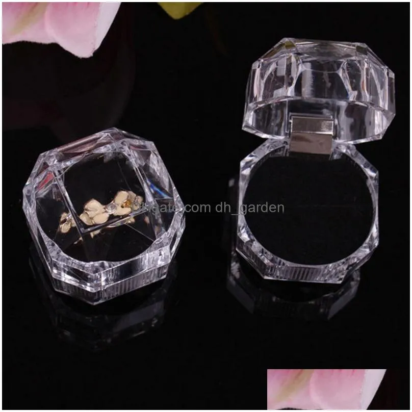 transparent ring box jewelry stand acrylic necklace earring jewelry box 4x4cm