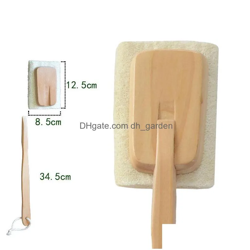 wooden shower brush long handled loofah scrubbing detachable back cleaning brushes household bathroom supplies