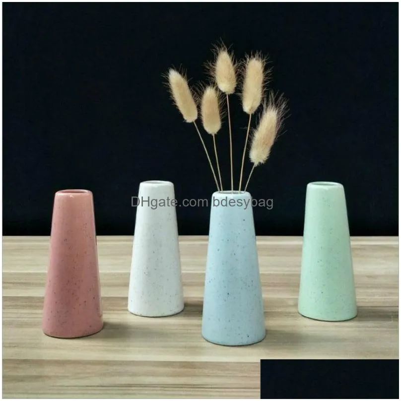 Vases Small Solid  Ceramic Vases Modern Simple Living Room Home Decor Dry Flower Decorative Items Ornament Mini Vase Drop Deliver Dhpcu