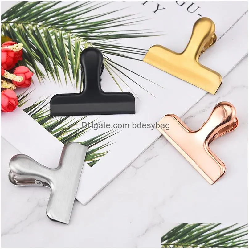 stainless steel chip bag clip kitchen food sealing bag clips  food clips seal food sealing clamp clip lx4211