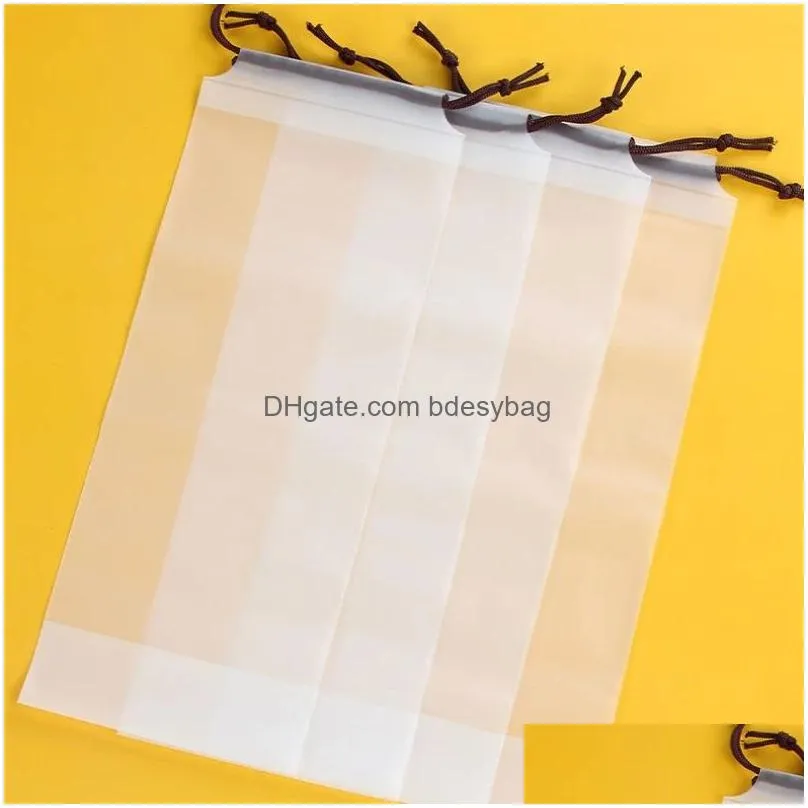 plastic bag matte translucent umbrella storage bag reusable portable umbrella drawstring storage cover home storage organizer lx5400