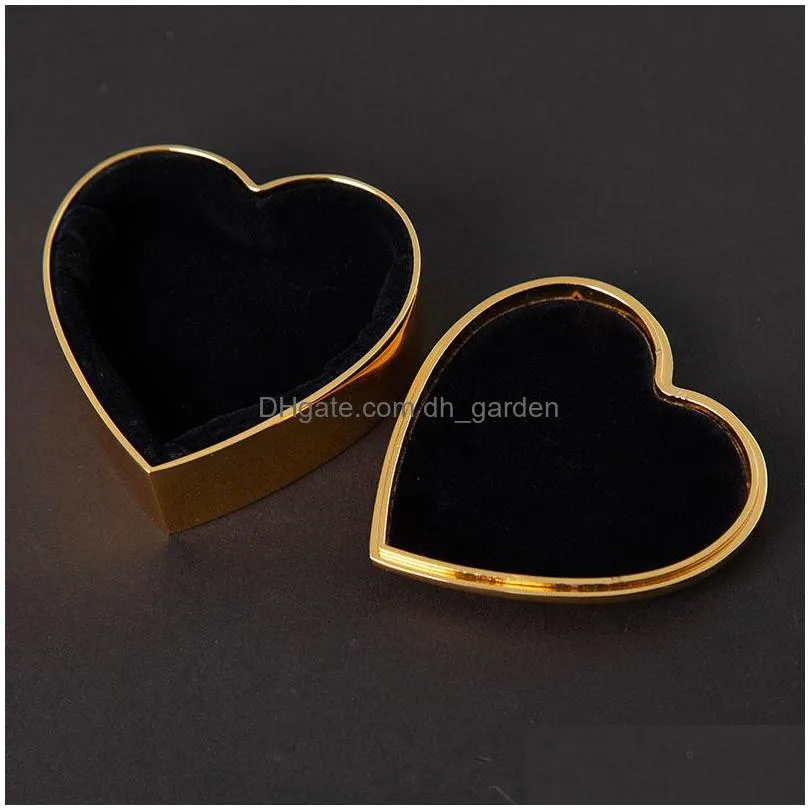 metal heart shaped jewelry box gift wrap valentines day gifts storage ring boxes fashion desktop decoration