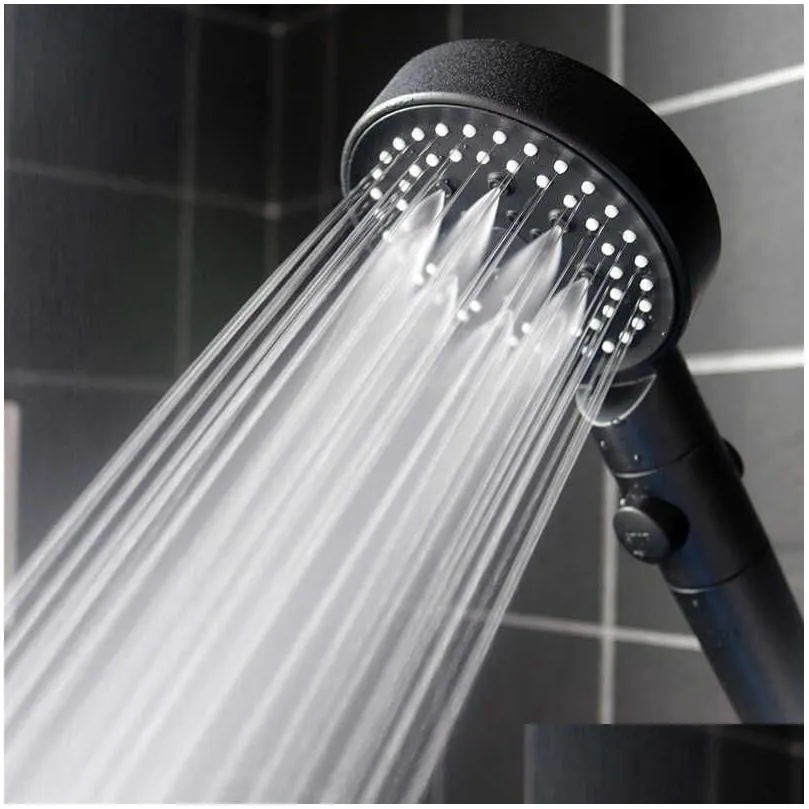  shower head water saving black 5 mode adjustable high pressure shower one-key stop water massage eco shower bathroom accessories